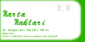 marta maklari business card