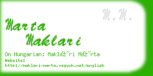 marta maklari business card